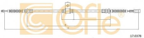 Трос ручного тормоза COFLE 170378