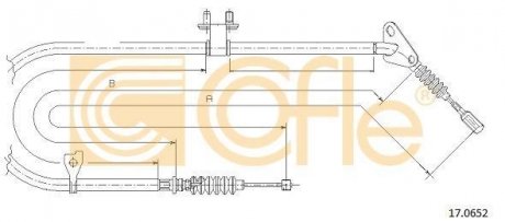 Трос ручного тормоза COFLE 170652 (фото 1)