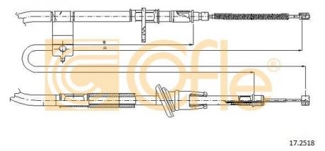 Трос ручного гальма COFLE 17.2518 (фото 1)