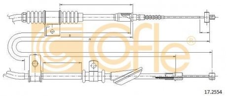 Трос ручного гальма COFLE 172554 (фото 1)