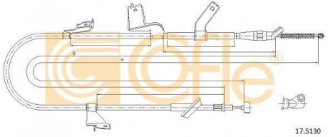Трос ручного тормоза COFLE 175130 (фото 1)