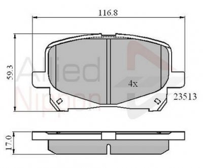 Колодка гальм. диск. toyota camry 2.2, 3.0 24v, 3 COMLINE ADB0904 (фото 1)