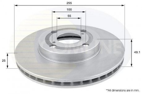 Тормозной диск COMLINE ADC01107V (фото 1)