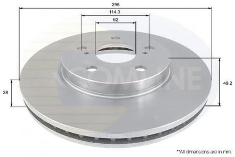 Тормозной диск COMLINE ADC01112V (фото 1)