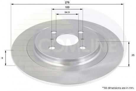 Тормозной диск COMLINE ADC01132 (фото 1)