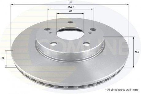 Тормозной диск COMLINE ADC01140V (фото 1)