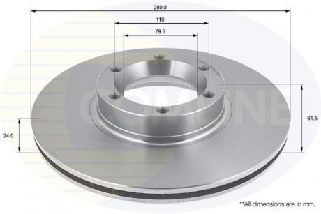 Тормозной диск COMLINE ADC0263V (фото 1)