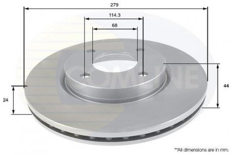 Тормозной диск COMLINE ADC0284V (фото 1)