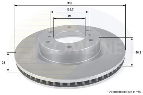 Тормозной диск COMLINE ADC0379V (фото 1)