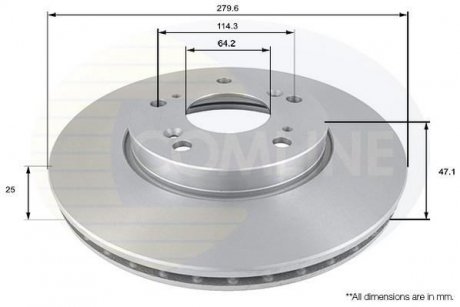 Тормозной диск COMLINE ADC0550V (фото 1)