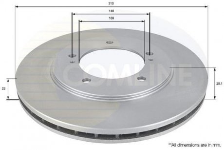 Тормозной диск COMLINE ADC0921V (фото 1)