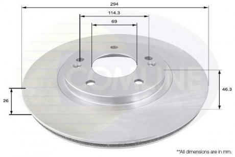 Тормозной диск COMLINE ADC1050V (фото 1)