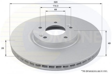 Гальмівний диск COMLINE ADC1096V (фото 1)