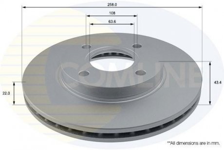 Тормозной диск COMLINE ADC1206V (фото 1)