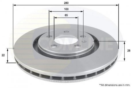 Тормозной диск COMLINE ADC1428V (фото 1)