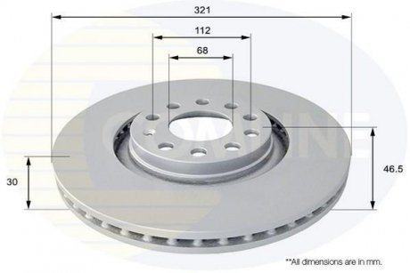 Тормозной диск COMLINE ADC1473V (фото 1)