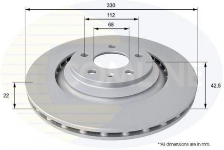 Тормозной диск COMLINE ADC1483V (фото 1)
