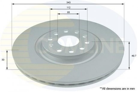 Тормозной диск COMLINE ADC1498V (фото 1)