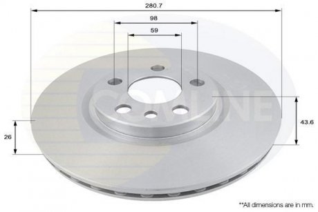 Тормозной диск COMLINE ADC1522V (фото 1)