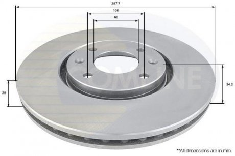 Тормозной диск COMLINE ADC1544V (фото 1)