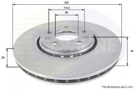 Тормозной диск COMLINE ADC1582V (фото 1)