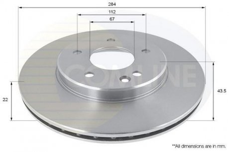 Тормозной диск COMLINE ADC1602V (фото 1)