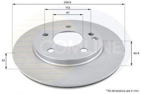 Тормозной диск COMLINE ADC1605V (фото 1)