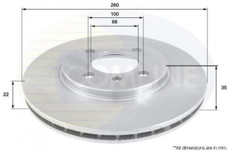 Тормозной диск COMLINE ADC1709V (фото 1)