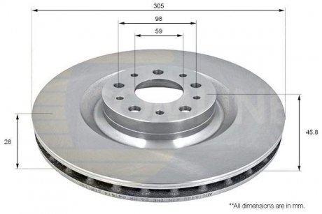 Тормозной диск COMLINE ADC1844V (фото 1)