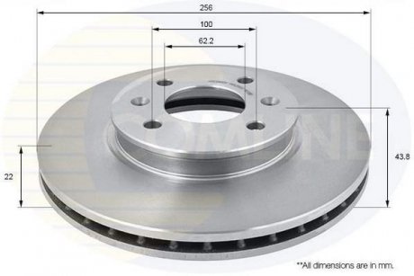 Тормозной диск COMLINE ADC2408V (фото 1)