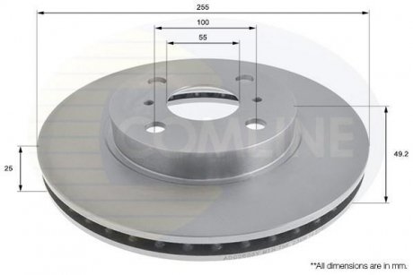 Тормозной диск COMLINE ADC2503V (фото 1)