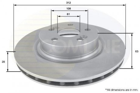 Тормозной диск COMLINE ADC2712V (фото 1)