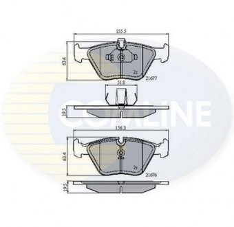 Комплект тормозных колодок, дисковый тормоз COMLINE CBP01010