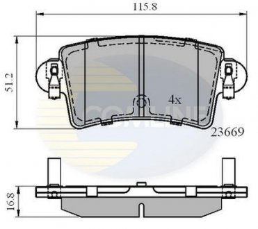 Комплект тормозных колодок, дисковый тормоз COMLINE CBP01036 (фото 1)