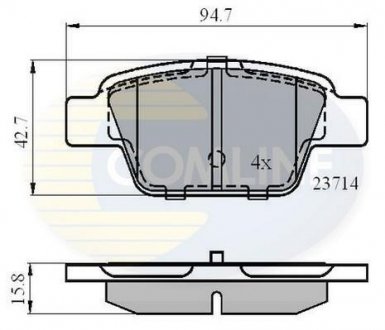 Комплект тормозных колодок, дисковый тормоз COMLINE CBP01039