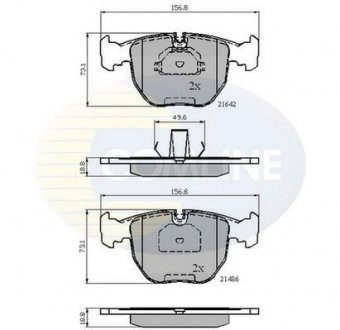 Комплект тормозных колодок, дисковый тормоз COMLINE CBP01096 (фото 1)