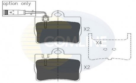 Комплект тормозных колодок, дисковый тормоз COMLINE CBP01143