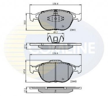 Комплект тормозных колодок, дисковый тормоз COMLINE CBP01150 (фото 1)