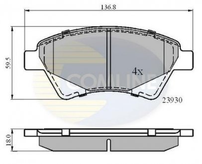 Комплект гальмівних колодок, дискове гальмо COMLINE CBP01160 (фото 1)