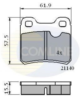 Комплект гальмівних колодок, дискове гальмо COMLINE CBP0117 (фото 1)