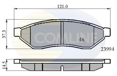 Комплект гальмівних колодок, дискове гальмо COMLINE CBP01190 (фото 1)