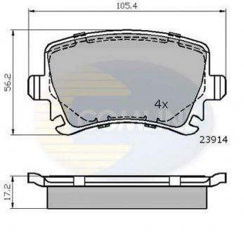 Комплект тормозных колодок, дисковый тормоз COMLINE CBP01284 (фото 1)