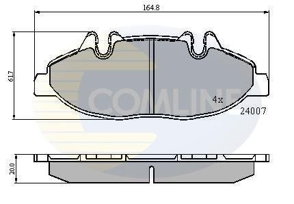 Комплект гальмівних колодок, дискове гальмо COMLINE CBP01305 (фото 1)
