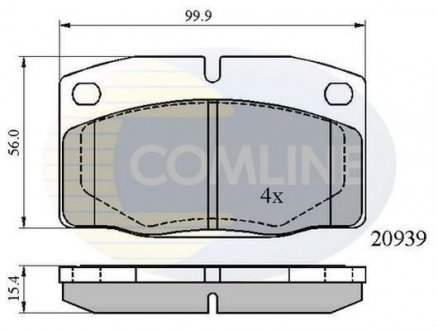 Комплект гальмівних колодок, дискове гальмо COMLINE CBP0135 (фото 1)