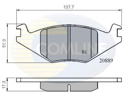 Комплект гальмівних колодок, дискове гальмо COMLINE CBP0136 (фото 1)