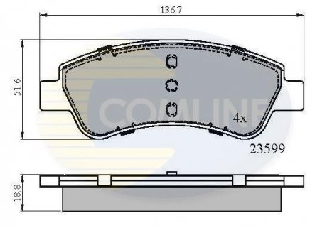 Комплект тормозных колодок, дисковый тормоз COMLINE CBP01525