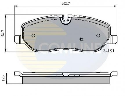 Комплект гальмівних колодок, дискове гальмо COMLINE CBP01533 (фото 1)