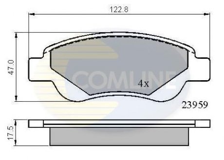 Комплект тормозных колодок, дисковый тормоз COMLINE CBP01552 (фото 1)