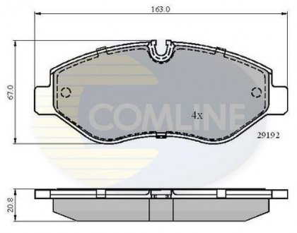 Комплект гальмівних колодок, дискове гальмо COMLINE CBP01555 (фото 1)