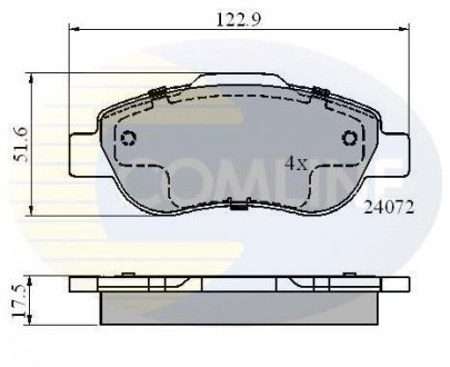 Комплект тормозных колодок, дисковый тормоз COMLINE CBP01600